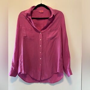 Tianello pink washable silk button down-Size Medium